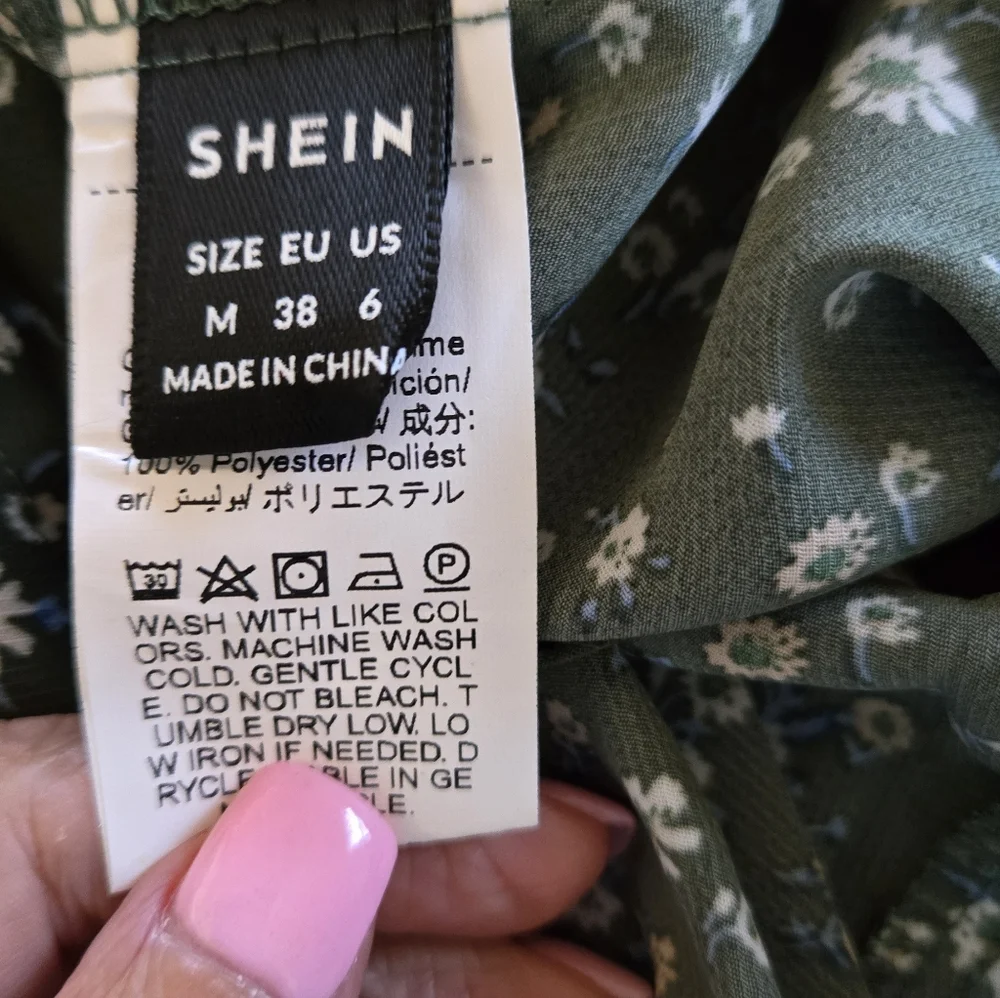 SHEIN Dark Green Floral Maxi Dress - Picture 5 of 5
